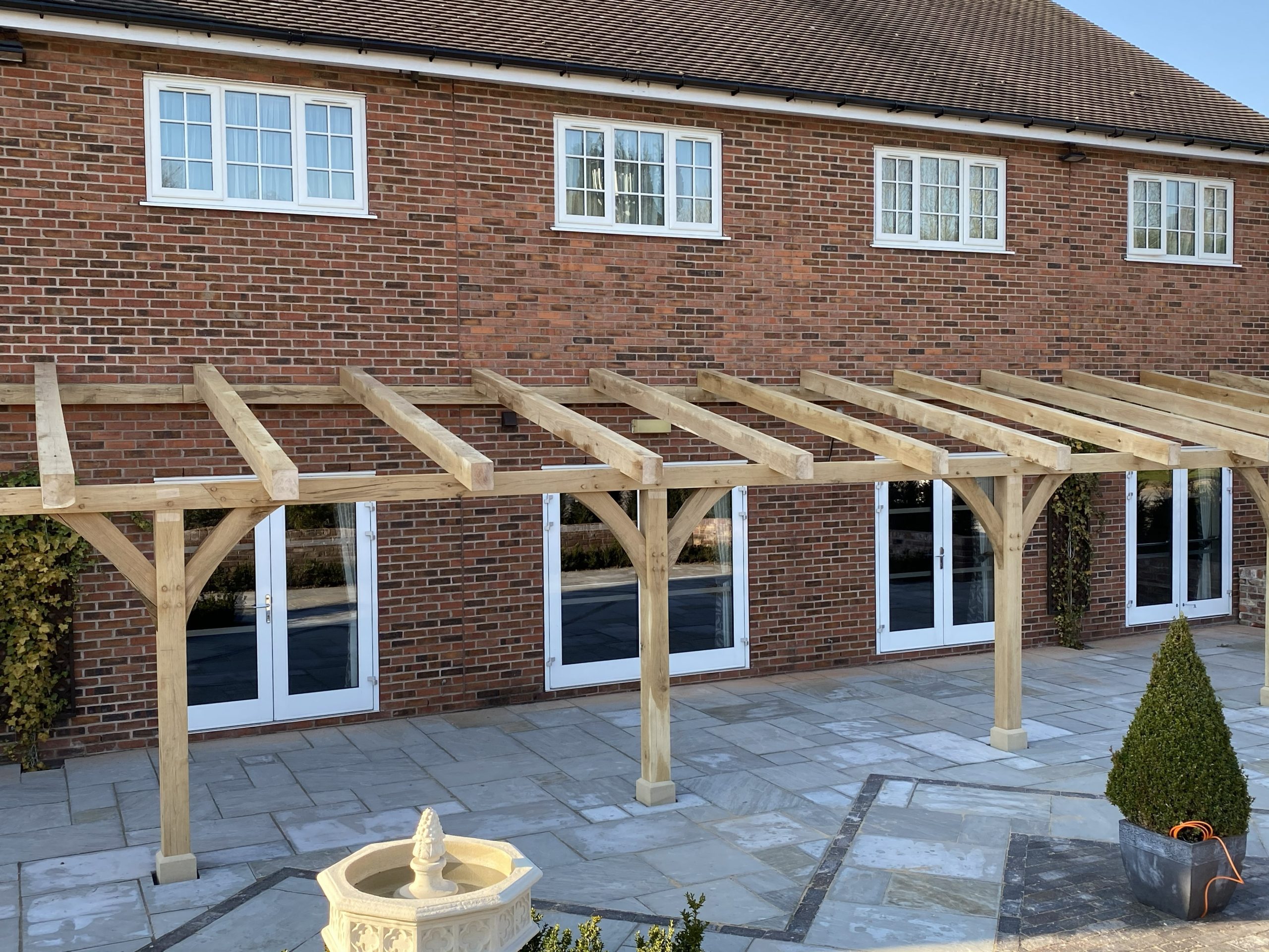 Architectural timber trusses and ceiling beams for commercial build